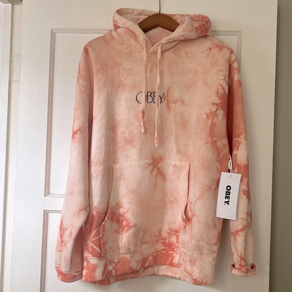 Pink Tie Dye Obey Hoodie